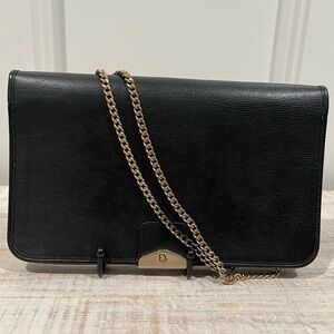 Christian Dior Black Leather Chain Shoulder Bag